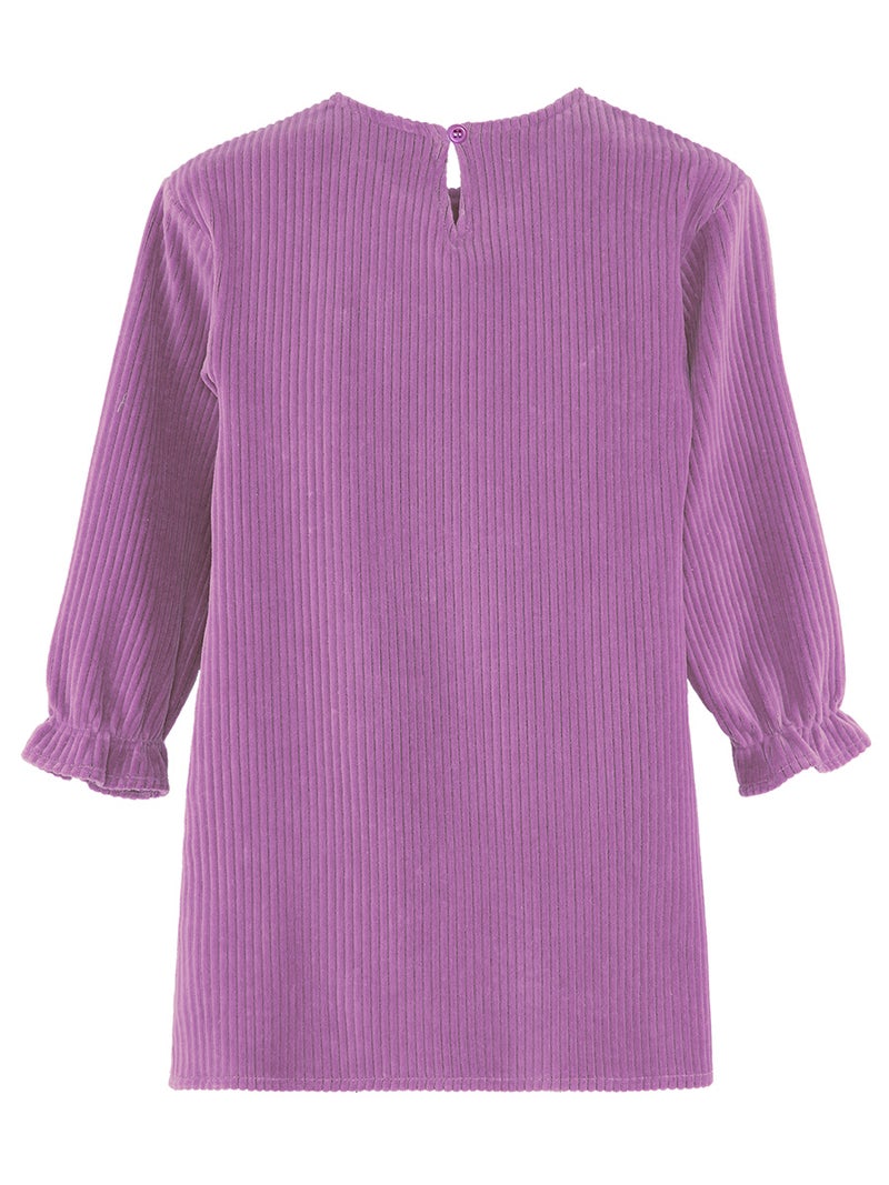 Denokids Flower Girl Lilac Velvet Dress - Image 4
